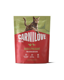 CARNILOVE Active Cat Duck and Pheasant Sterilised 400 g anatra e fagiano, per gatti sterilizzati