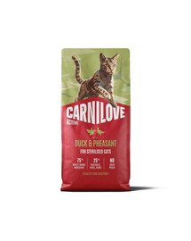 CARNILOVE Active Cat Duck and Pheasant Sterilised 6 kg anatra e fagiano, per gatti sterilizzati