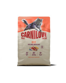CARNILOVE True Fresh Cat Beef Adult Large 2 kg manzo, per gatti di grandi razze