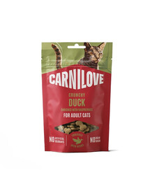 CARNILOVE Crunchy Snack Cat Duck 50 g con anatra e lamponi, snack croccante per gatti
