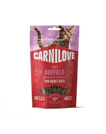 CARNILOVE Soft Snack Cat Buffalo 50 g con bufalo e mirtilli, snack morbidi per gatti