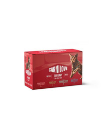 CARNILOVE Cat Pouch Gravy Multipack 12x85 g set di filetti in salsa per gatti adulti