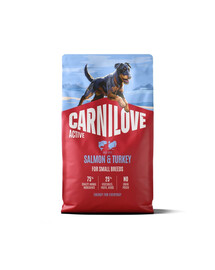 CARNILOVE Active Dog Salmon & Turkey Adult Small Breeds 4 kg salmone e tacchino, per cani adulti di piccole razze