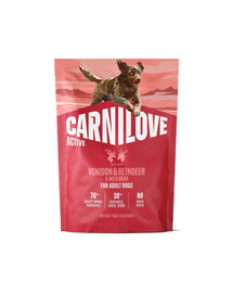 CARNILOVE Active Dog Venison and Reindeer Adult 1,5 kg carne di cervo, renna e cinghiale, per cani adulti