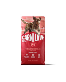 CARNILOVE Active Dog Venison and Reindeer Adult 12 kg carne di cervo, renna e cinghiale, per cani adulti