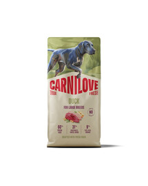CARNILOVE True Fresh Dog Duck Adult Large Breeds 12 kg sucha karma ze świeżą kaczką dla dorosłych psów dużych ras