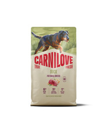 CARNILOVE True Fresh Dog Duck Adult Small Breeds 4 kg sucha karma ze świeżą kaczką dla dorosłych psów małych ras