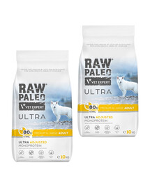 RAW PALEO Ultra Turkey Medium & Large Adult 20 kg (2 x 10 kg) per cani adulti di taglia media e grande al tacchino