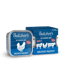 BUTCHER'S Original Succulenti paté Mix di sapori con fegato o rognoni 4x150 g