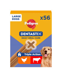 PEDIGREE DentaStix (razze di taglia grande) snack dentali per cani 56 pezzi (8x270 g)