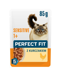 PERFECT FIT Sensitive 1+ con pollo 85g cibo umido per gatti adulti con sensibilità alimentare