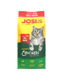 JOSERA JosiCat Crunchy Chicken 15kg+3kg con pollame, per gatti adulti