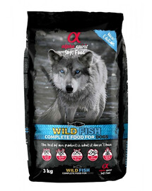 ALPHA SPIRIT Alimento completo secco-morbido per cani Pesce selvatico 3 kg