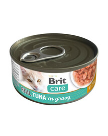 BRIT Care Cat Real Tuna in Gravy 80 g filetti di tonno in brodo, cibo umido per gatti