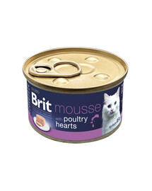 BRIT Premium by Nature Cat Mousse with Poultry Hearts Mousse con cuori di pollame per gatti 85 g