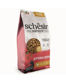 SCHESIR Animal Monoprotein Sterilized Chicken 10 kg cibo secco con pollo per gatti sterilizzati