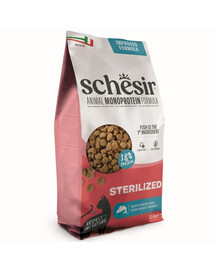 SCHESIR Animal Monoprotein Sterilized Fish10 kg cibo secco con pesce per gatti sterilizzati