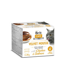 BRIT Care Cat Velvet Mousse Chicken and Salmon Mousse con pollo e salmone per gatti 2x80 g