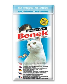 BENEK Super lettiera antibatterica per gatti 5 L bianco