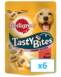 PEDIGREE Tasty Bites Chewy Slices crocchette per cani con manzo 6x155g