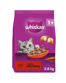 WHISKAS Adult con manzo 3,8 kg cibo secco per gatti