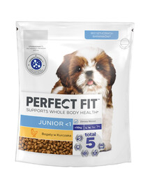 PERFECT FIT Junior <1 Alimento secco completo ricco di pollo per cuccioli di taglia piccola 825g
