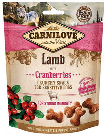CARNILOVE Snack croccanti con agnello e mirtilli rossi 200g