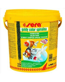 SERA Goldy Color Spirulina 10 l, granulato per pesci rossi