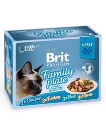 BRIT Premium Family Plate Mix in Gravy 1,2 kg (12x85 g)