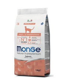 MONGE Cat Salmone cibo per gatti adulti 1,5 kg