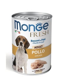 MONGE Fresh Dog Cibo per cani Pollo in pasta 400g