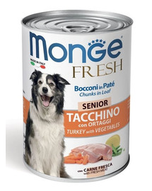 MONGE Fresh Tacchino senior in pasta 400g
