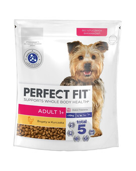 PERFECT FIT Adult 1+ Alimento secco completo ricco di pollo per cani adulti di razza piccola 825g