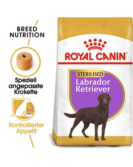 ROYAL CANIN Labrador retriever adult sterilised 12 kg alimento secco per labrador retriever di età superiore ai 15 mesi dopo la sterilizzazione