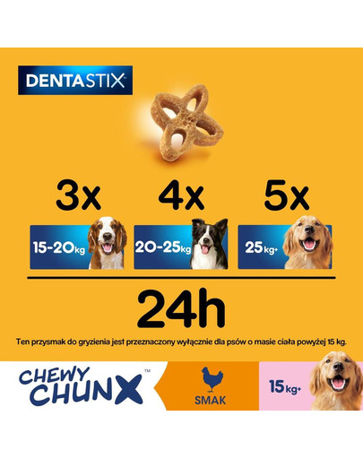 PEDIGREE Dentastix Chewy ChunX Maxi 5 x 68g - crocchette dentali per cani adulti di razza media e grande