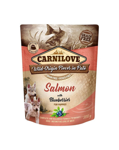 CARNILOVE Dog Paté Salmon with Blueberries Puppies 300g per i cuccioli Salmone con mirtilli