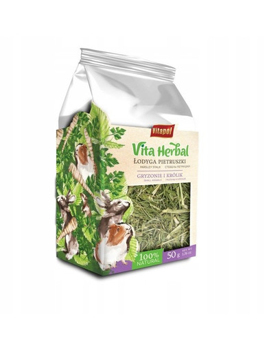 VITAPOL Vita Herbal Gambo di prezzemolo 50 g: trattamento naturale per roditori e conigli