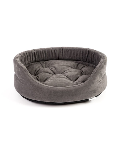 FERA Letto per cani ovale con cuscino 47x38x15 cm grigio