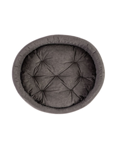FERA Letto per cani ovale con cuscino 41x34x14 cm grigio