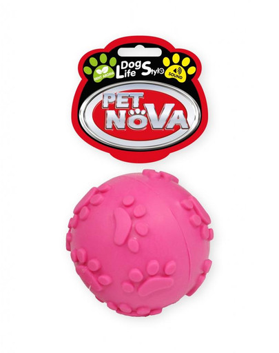 PET NOVA DOG LIFE STYLE Pallina da 6 cm con suono, rosa, sapore di menta