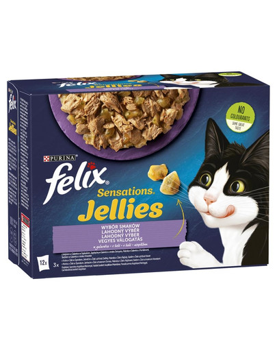 FELIX Sensations Jellies Scelta di gusti in gelatina 12x85g cibo umido per gatti