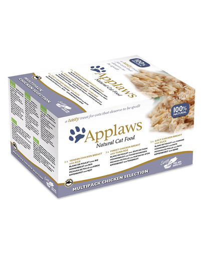 APPLAWS Cat Pot Multipack Chicken Selection cibo umido per gatti con pollo 4 x 8 x 60 g