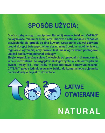 CATSAN Natural 8l lettiera per gatti a zolle