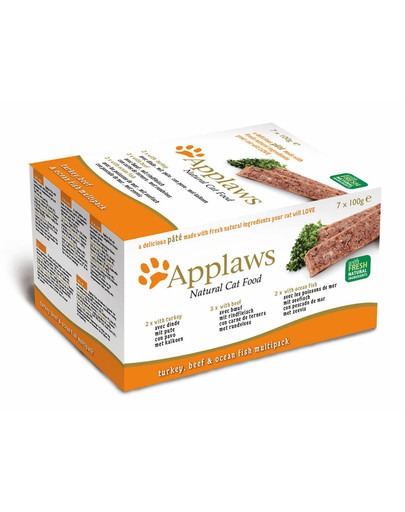 APPLAWS Set prova Cat Pate Paté mix di sapori per gatti 7 x 100 g