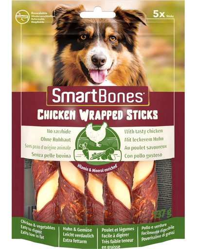SMART BONES Chicken Wrap Sticks Medium al pollo 5 pz.