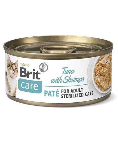 BRIT Care Adult sterilized tonno e gamberetti per gatti sterilizzati 24 x 70 g
