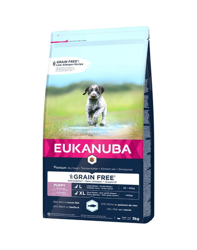 EUKANUBA Grain Free cibo per cuccioli di razza grande 3 kg