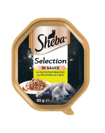 SHEBA Selection 22 x 85g cibo umido per gatti con coniglio in salsa