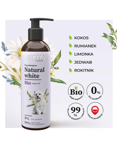 COMFY Natural White 250 ml shampoo per evidenziare il manto chiaro