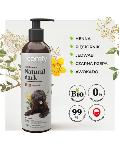 COMFY Natural Dark 250 ml shampoo per migliorare il colore del mantello scuro
